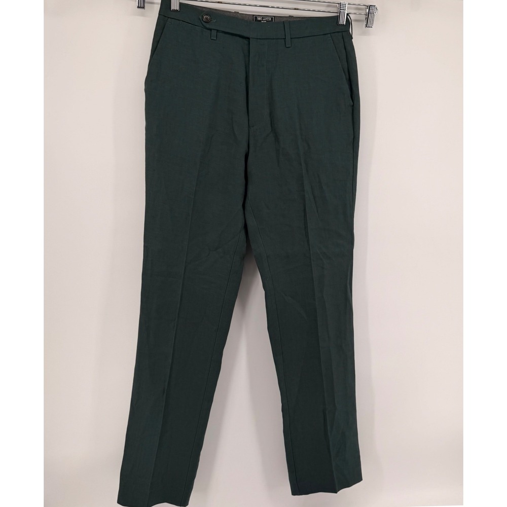 Todd Snyder Pants Mens 32x34 Green Linen Straight Leg Trousers 15-PA1830426